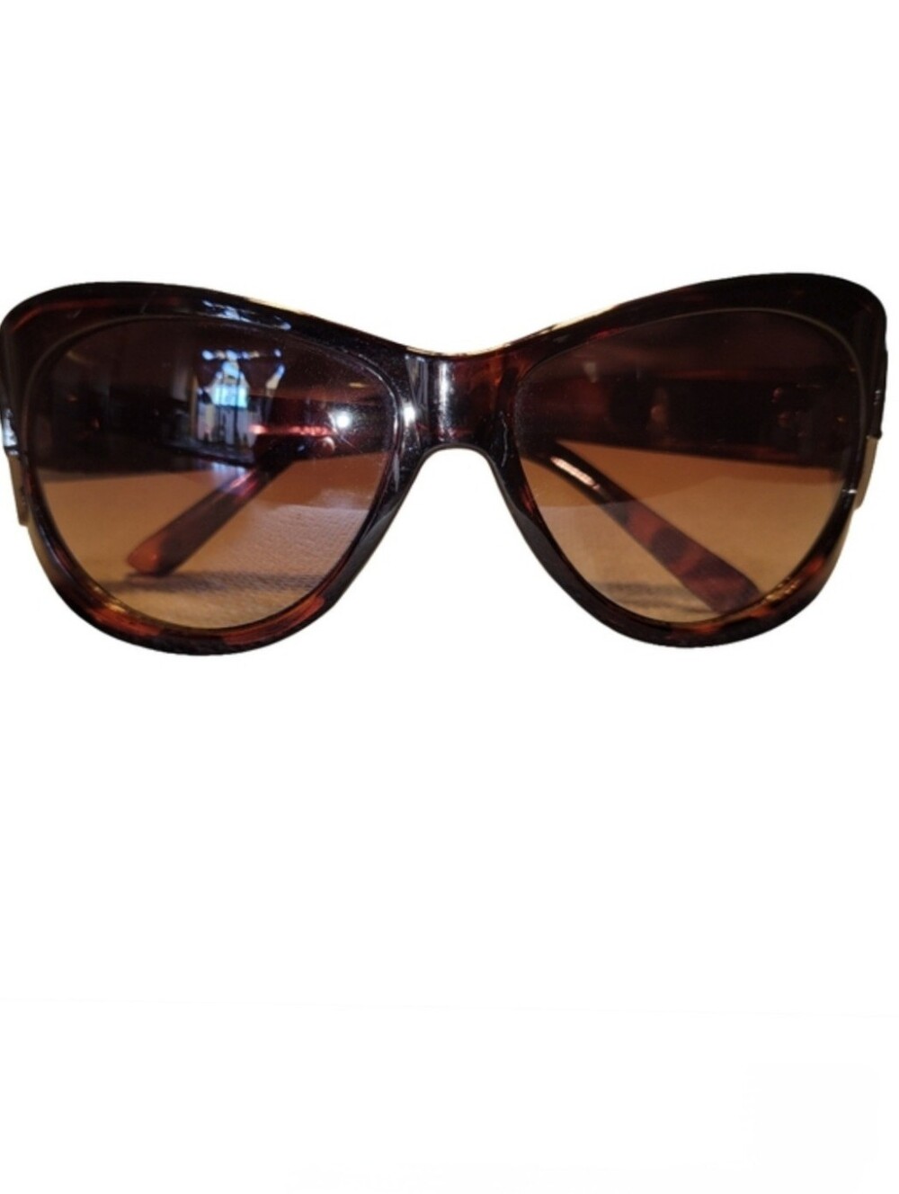 StyleScience SO25L7924 Tortoise-Shell Cat-Eye Sunglasses With Silver-tone Accent